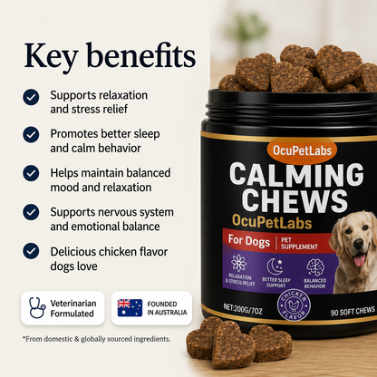 OcuLabs Calming Chews benefits graphic