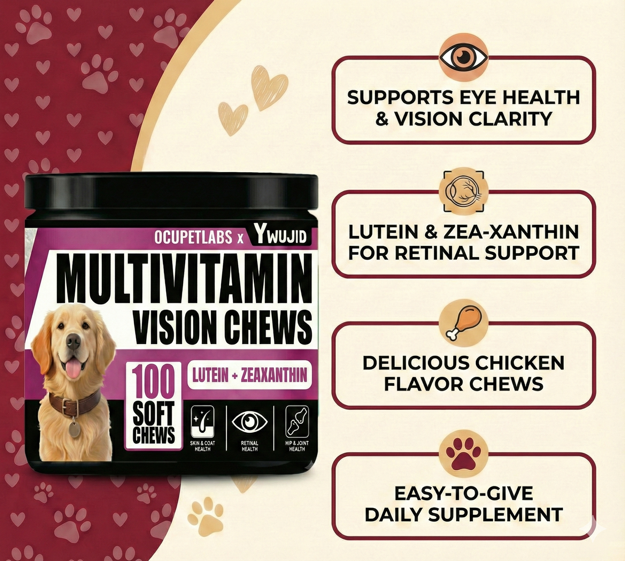 OcuLabs Vision Support Chews supplement product graphic