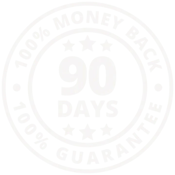 90-day 100% money-back guarantee badge, featured on OCUPETLABS Vision Support Chews page